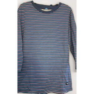 NWT Vast Surfer Tee Shirt Navy Multicolor Stripe Mens Large D50 Raglan New